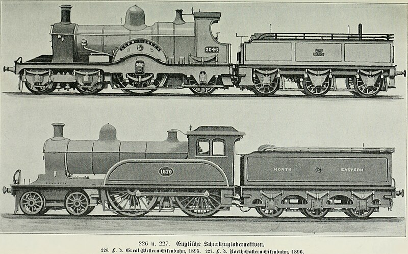 File:Der Weltverkehr und seine Mittel. 10. Aufl. 1913 - Abb. 226-227 Englische Schnellzuglokomotiven (14574012077).jpg