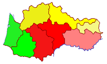 Variación dialectométrica del dominio del occitano según Hans Goebl