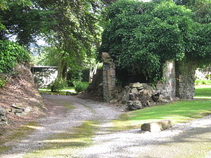 These broken walls are the only remaining ruins of the original Dingwall Castle Dingwall Castle Ruins.JPG