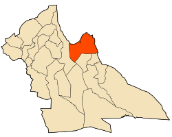 Sidi Maxlouf munitsipalitetini ta'kidlagan Laghouat provintsiyasining xaritasi