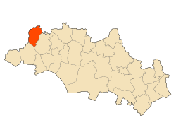 Localização da cidade dentro da província de Oum El Bouaghi