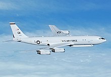 A U.S. Air Force E-8C Joint STARS, in flight. E-8 JSTARS 18061F484519-913.jpg