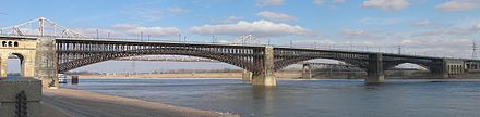 The Eads Bridge on the Mississippi River, the first major bridge built primarily of steel, was constructed by one of American Bridge Co.'s antecedents in 1874.