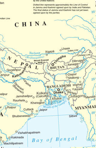 <span class="mw-page-title-main">Eastern South Asia</span> Geographical area in the Southern Asian subregion