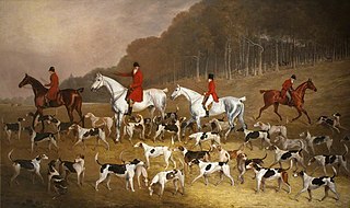 Sir Jacob Astley, 6th Bt, 16th Baron Hastings (1797-1859) on his Grey Hunter with Huntsmen and Hounds at Melton Constable