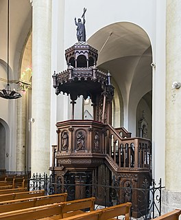 Pulpit Speakers stand in a church