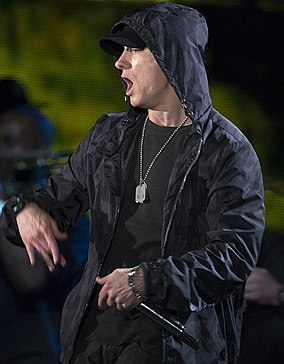 Marshall Bruce Mathers III, known professionally as Eminem, is an American rapper, songwriter, record producer and record executive. He is one of the most successful musical artists of the 21st century. In addition to his solo career, Eminem was a member of the hip hop group D12. He is also known for collaborations with fellow Detroit-based rapper Royce da 5'9