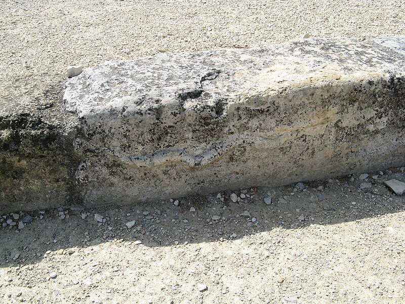 File:Entremont - 'Portico of the Skulls' stylobate block with snake relief (2007).jpg