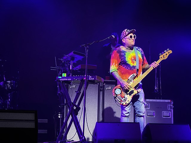 Eric Wilson plays bass with Sublime with Rome at the Amphitheatre at Coney Island, NY in 2021.