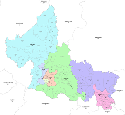 Federal Electoral Districts of San Luis Potosí (since 2022).png
