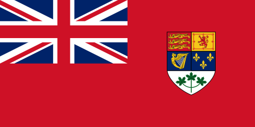 Flag of Canada used during WWII and the Korean War Canadian Red Ensign 1921-1957.svg
