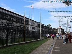 Fort Pilar side view with flag