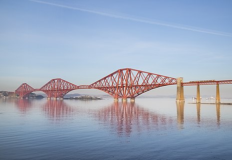 The Forth Bridge, designed by Sir Benjamin Baker and Sir John Fowler, which opened in 1890, and is now owned by Network Rail, is designated as a Category A listed building by Historic Environment Scotland. Forthbridge feb 2013.jpg