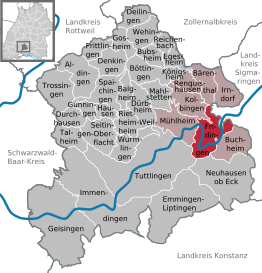 Kaart van Fridingen an der Donau