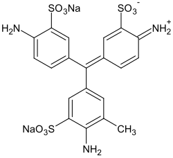 Structural formula of acid fuchsin