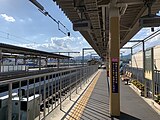 京都丹後鉄道駅のホーム（2021年10月）