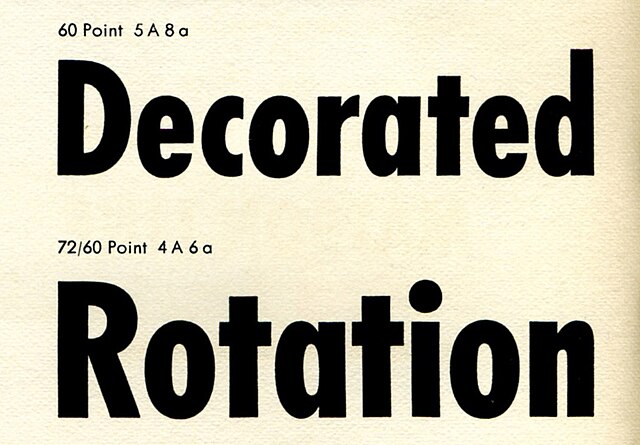 A metal type specimen sheet of Futura Bold Condensed. Many styles and weights of Futura were rapidly created as a brand extension.