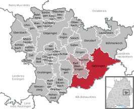 Kaart van Geislingen an der Steige