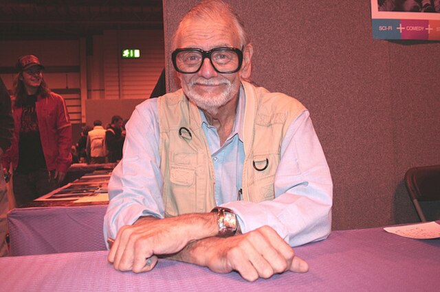 Romero attending a horror convention, 2005