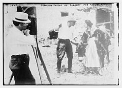 Farrar on the set of Carmen