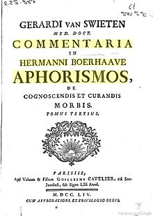 Komentoj pri la Aforismoj de Dro. Herman Boerhaave pri la malsanoj konataj kaj kuraceblaj, 1742