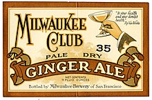 Ginger ale is another popular flavor chosen for hard soda formulations. As seen in this photo, the history of ginger ale's relationship with breweries is quite old. Ginger ale label, Milwaukee Club, Lehmann Printing and Lithographing Co. (16531725638).jpg