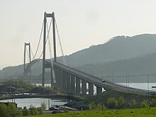Gjemnessund Bridge is part of the Kristiansund Mainland Connection. Gjemnesbrua-Norway.JPG