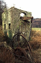 1845 beam engine in the derelict engine house at Glyn Pits Glyn Pits, Pontypool - geograph.org.uk - 100394.jpg