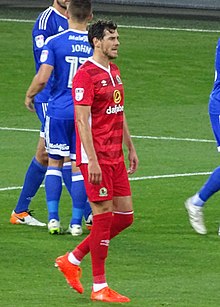 Greer playing for Blackburn Rovers in 2016. Gordon Greer (2).jpg