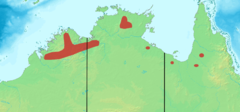 Distribuição do diamante-de-gould na Austrália