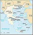 Map of Greece from CIA World Factbook (Swedish text)