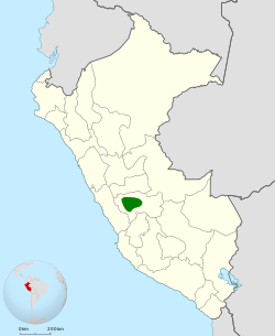 Distribución geográfica del tororoí de Junín.