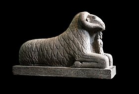 Granite ram of Amun with King Taharqa-IMG 4396-black.jpg