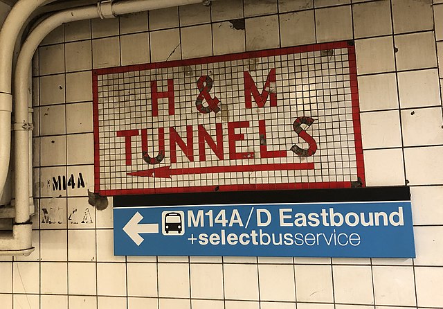 Historic tile work at current 14th street PATH station