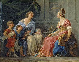 Cornelia, moeder van de Gracchi, door Noël Hallé, 1779 (Musée Fabre)