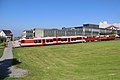 BDeh 3/6 25 der Bergbahn Ror­schach–Hei­den mit drei Vor­stell­wa­gen unter­halb der End­sta­tion Hei­den
