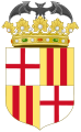Historic Coat of Arms of Barcelona (c.1870-1931 and 1939-1984 Two Pales Variant).svg