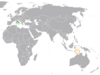 Location map for East Timor and the Holy See.