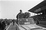 Hunt celebrating after winning the 1975 Dutch Grand Prix.
