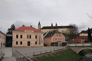 Town hall and pen