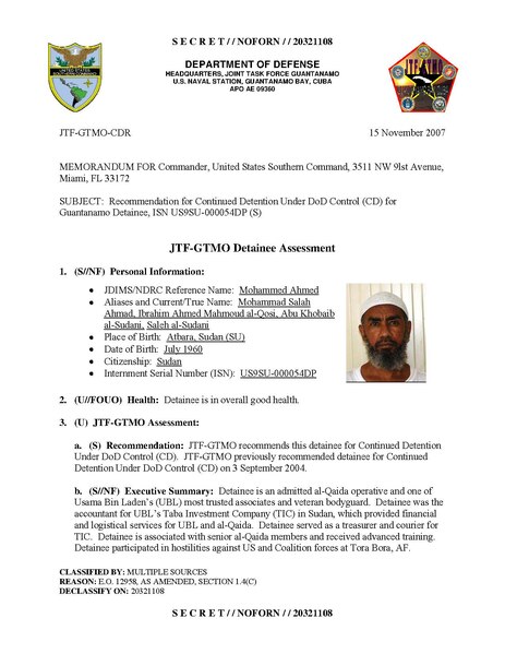 File:ISN 00054, Mohammed Ahmed's Guantanamo detainee assessment.pdf