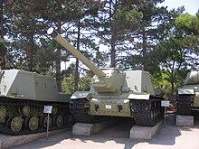 ISU-122 at the museum on Sapun Mountain, Sevastopol. This vehicle was manufactured in 1944 and is the earlier variant. ISU-122 model 1944 at the Museum on Sapun Mountain Sevastopol 2.jpg