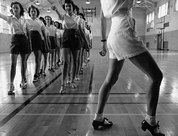 Tap dancing class at Iowa State College, 1942