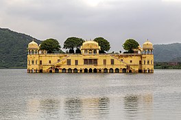 View of the Jal Mahal palace within Man Sagar lake
