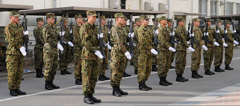 File:Japan Ground Self-Defense Force soldiers practice drill and ceremony in preparation for the 2012 Yama Sakura 61 exercise at Camp Itami, Japan 120123-A-EJ272-001.jpg