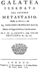 Johann Christian Bach - La Galatea - titlepage of the libretto - London 1764.png