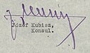 Józef Kubisz – podpis