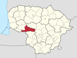 Location of Jurbarkas District Municipality within Lithuania