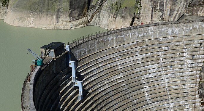 Dam at the KWO Grimselsee hydroelectric power plant in Central Switzerland