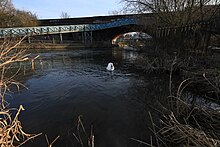 Kennet Mouth with bridge of the Great Western Main Line where the River Kennet meets the River Thames